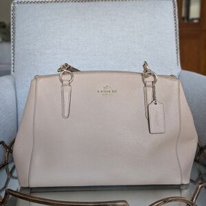 Coach Blush Pink Leather Satchel with Gold Hardware